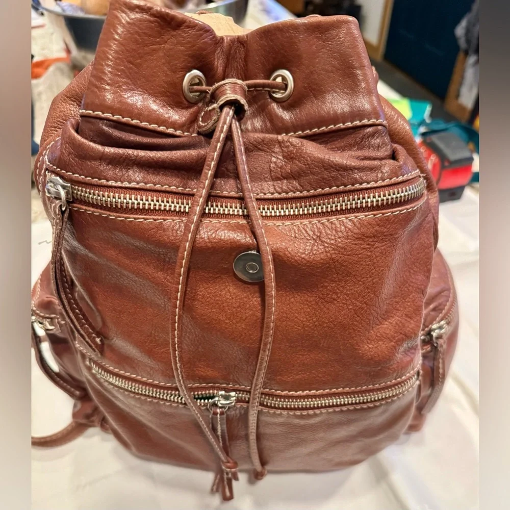 Sundance Tinley Brown Leather Backpack - Picture 5 of 6